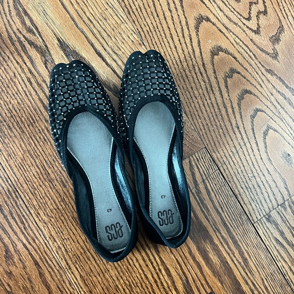 New Black flat shoe khusa for girls